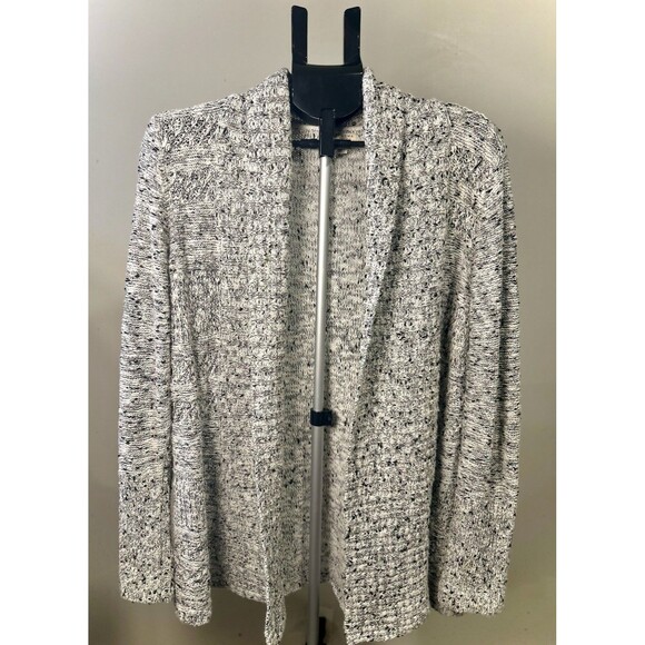 Sonoma WMNS Knit Cardigan Sweater XL Gray White Black Cozy Winter Chunky Holiday - Picture 1 of 10